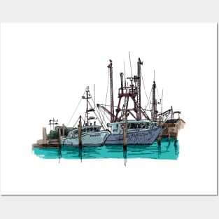 Montauk Fishing Boats Posters and Art